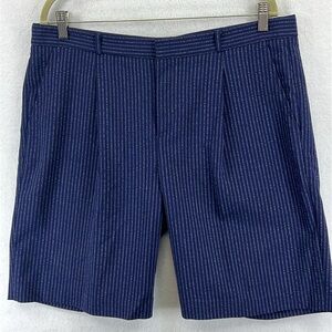 Banana Republic Women’s Shorts Size 14 Navy Pinstripe Poly/Rayon Blend Like New